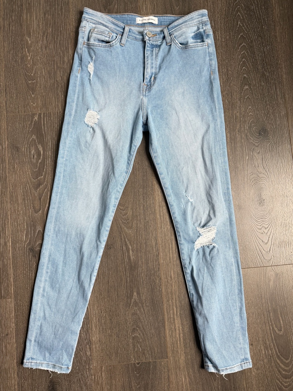 Women’s Light Blue Distressed Skinny Jeans Y2K - Picture 2 of 8